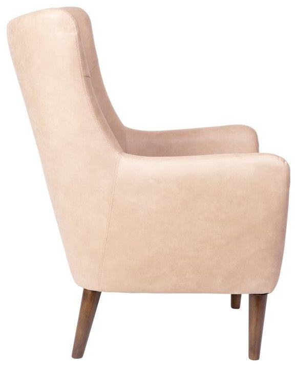 Connor Traditional Wingback Accent Chair, Light Brown