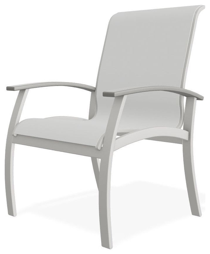 Belle Isle Sling Outdoor Dining Chair, White/Snow