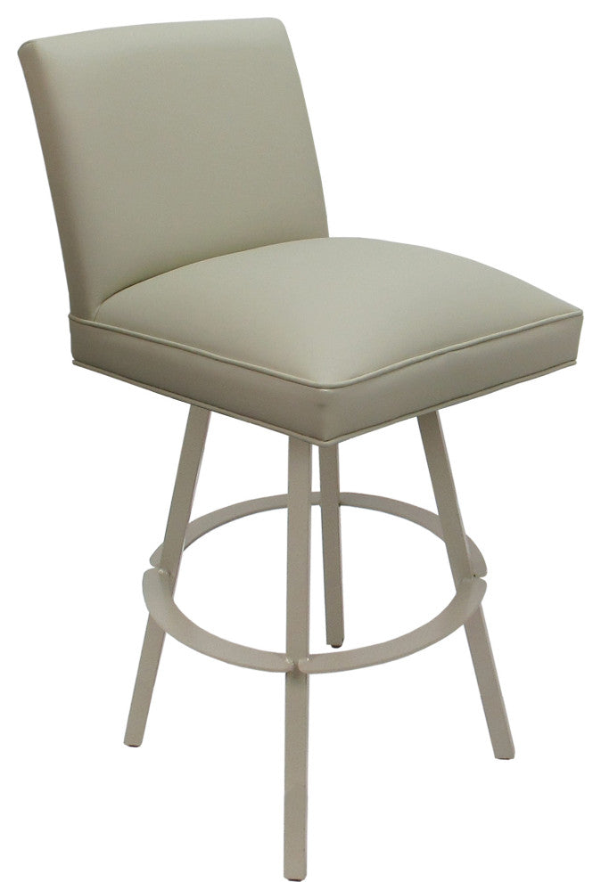 Swivel Sommerville Stool on Warren Base, Ocean Beige Vinyl - Beige, 30"