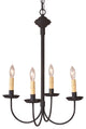 4-Arm Grandview Chandelier with Ecru Sleeves