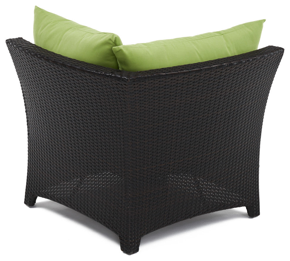 Deco 6 Piece Aluminum Outdoor Patio Sectional and Table Set, Ginkgo Green