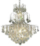 Elegant Toureg Dining Room Light, Chrome Finish With Royal Cut Crystal