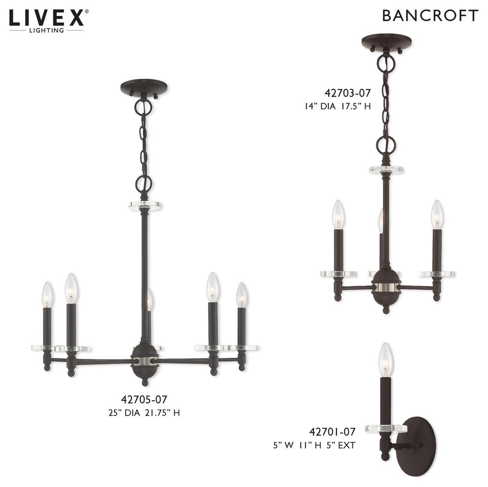 Livex Lighting Bronze 1-Light Wall Sconce