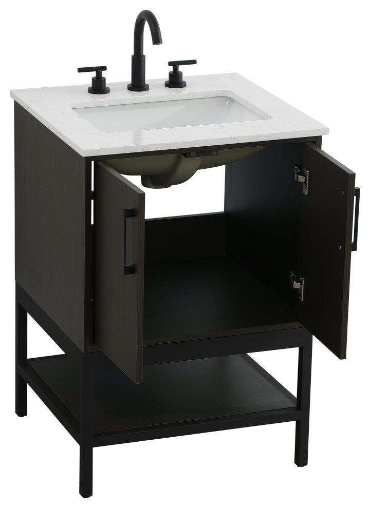 Home Living 24" Single Bathroom Vanity, Mocha Brown