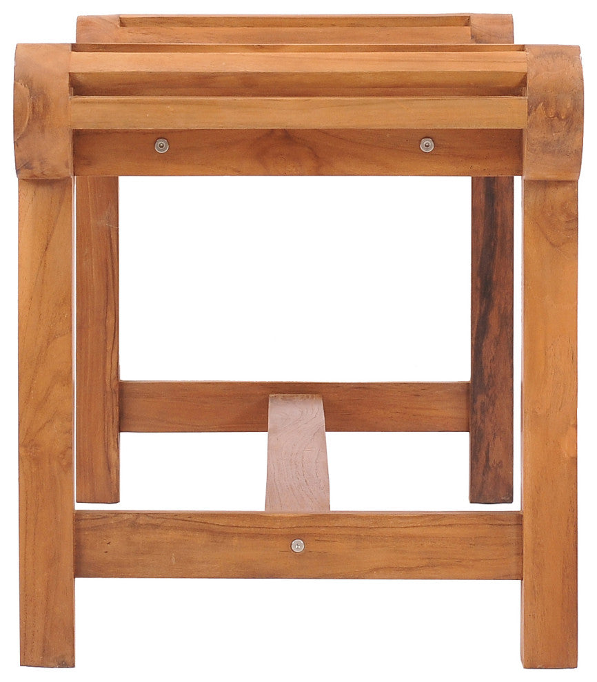 Teak Wood Lutyens Outdoor Patio Backless Bench made from A-Grade Teak Wood