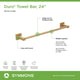 Duro 24 inch Towel Bar with Mounting Hardware, Brushed Bronze