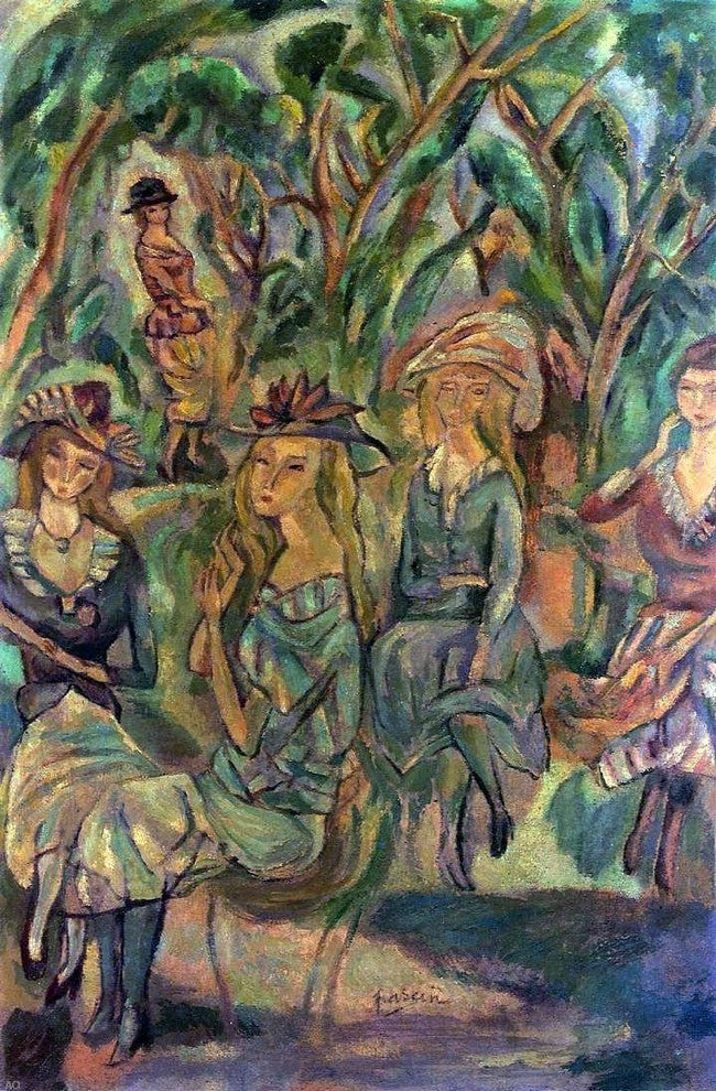 Jules Pascin Women in the Park - 18" x 27" Premium Canvas Print