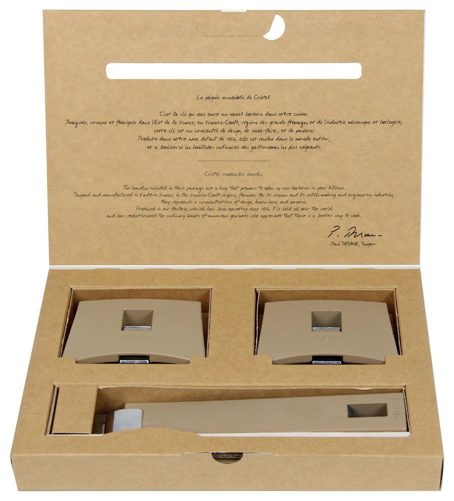 Cristel Mutine Cookware Handles, Taupe, Set of 3
