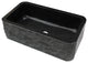 Single Bowl Kitchen Sink, Black Granite With Natural Chiseled Apron