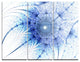 "Symmetrical Blue Fractal Flower on White" Metal Wall Art, 3 Panels, 36"x28"