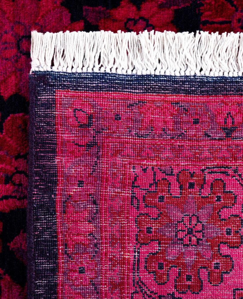 Overdyed One-of-a-Kind Hand-Knotted Area Rug Pink, 4' 1" x 6' 4"