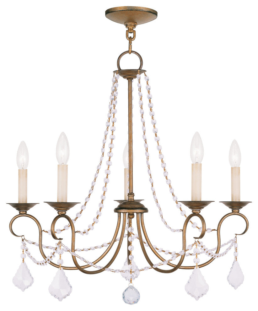 Pennington Chandelier, Antique Gold Leaf