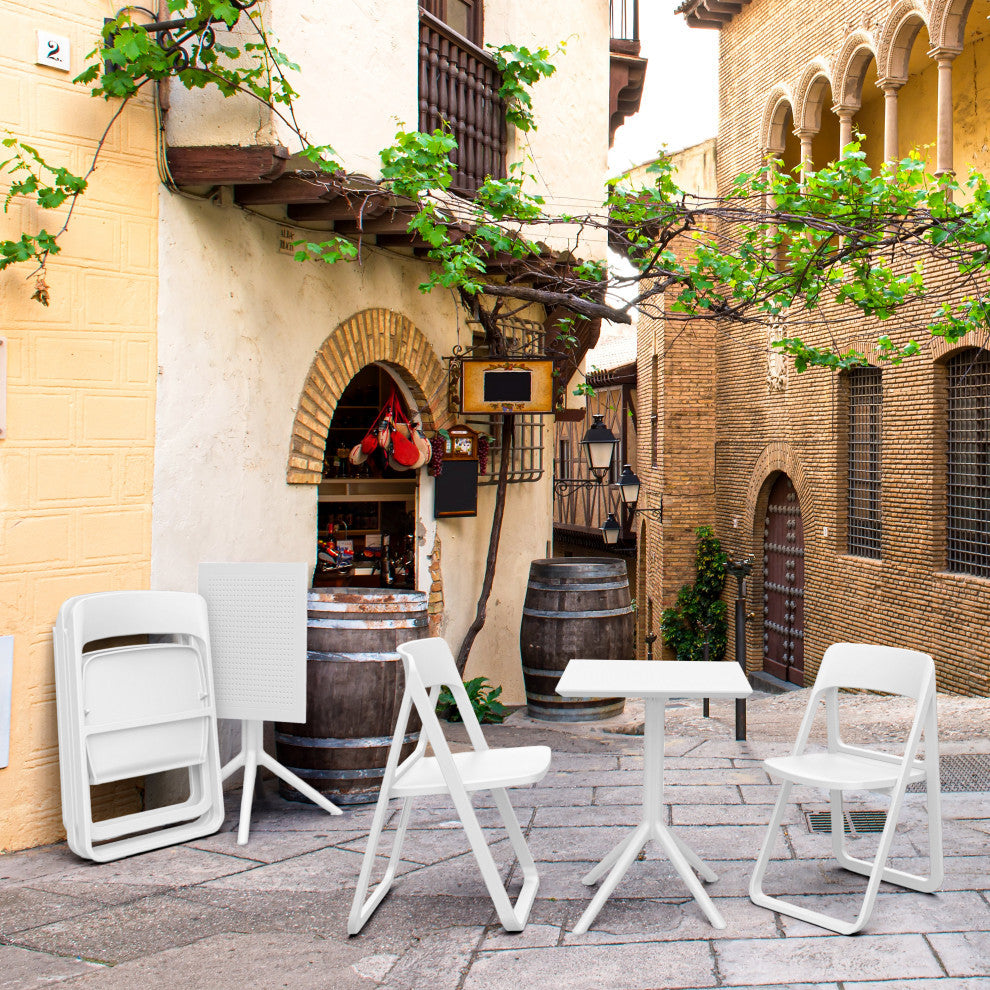 Dream Folding Outdoor Bistro Set With 2 Chairs White
