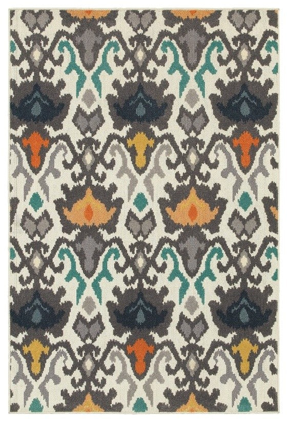 Oriental Weavers Hampton Ivory/Multi Abstract Indoor/Outdoor Rug 5'3"X7'6"
