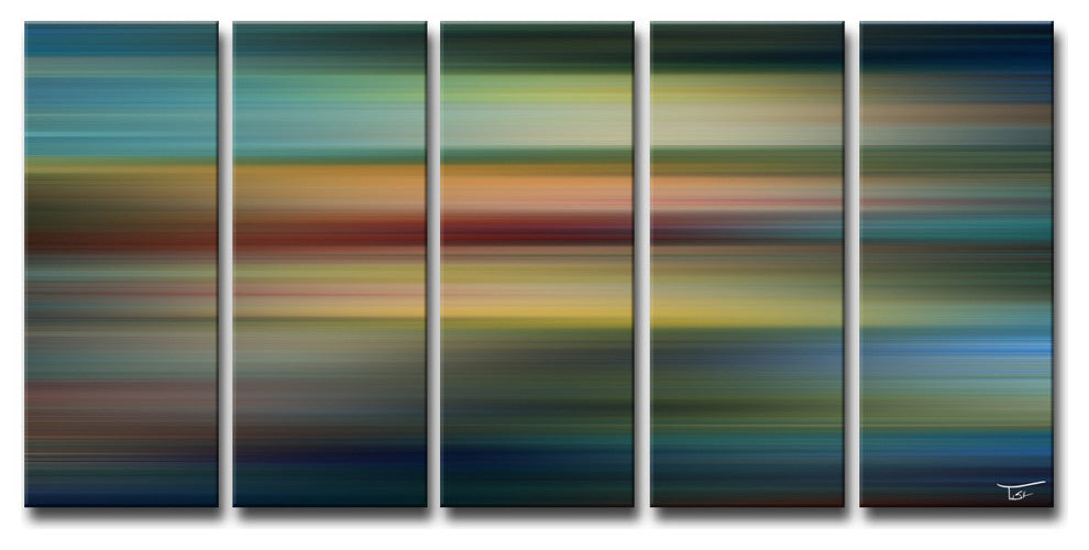 Ready2Hangart  'Blur Stripes Lvii' By Tristan Scott Canvas Art Set, 5 Panels