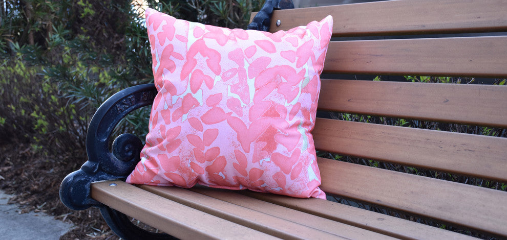 Flower Bell Floral Decorative Outdoor Pillow, Orange, 18"