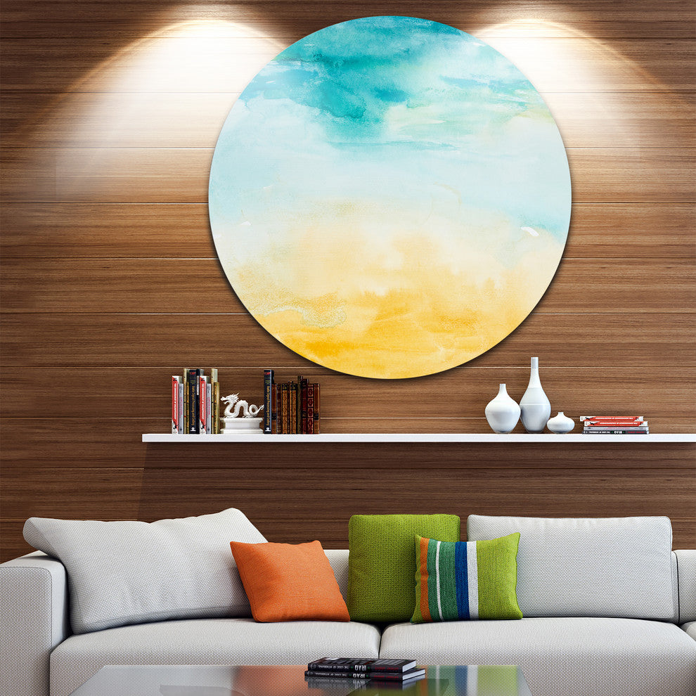 Soil And Sky Strokes, Landscape Round Wall Art, 11"