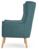 GDF Studio Temescal Mid Century Modern Dark Teal Fabric Club Chair, Dark Teal