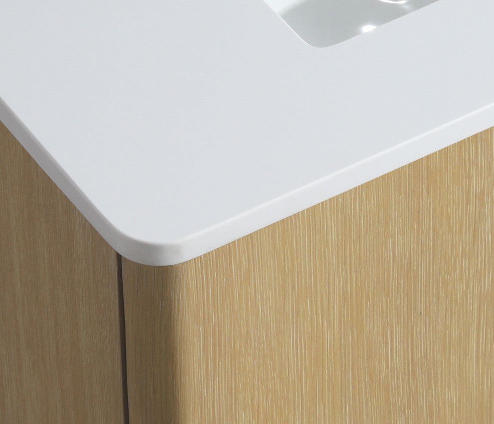 Lucas Bathroom Vanity, Washed Oak, 36", Single Sink, Freestanding