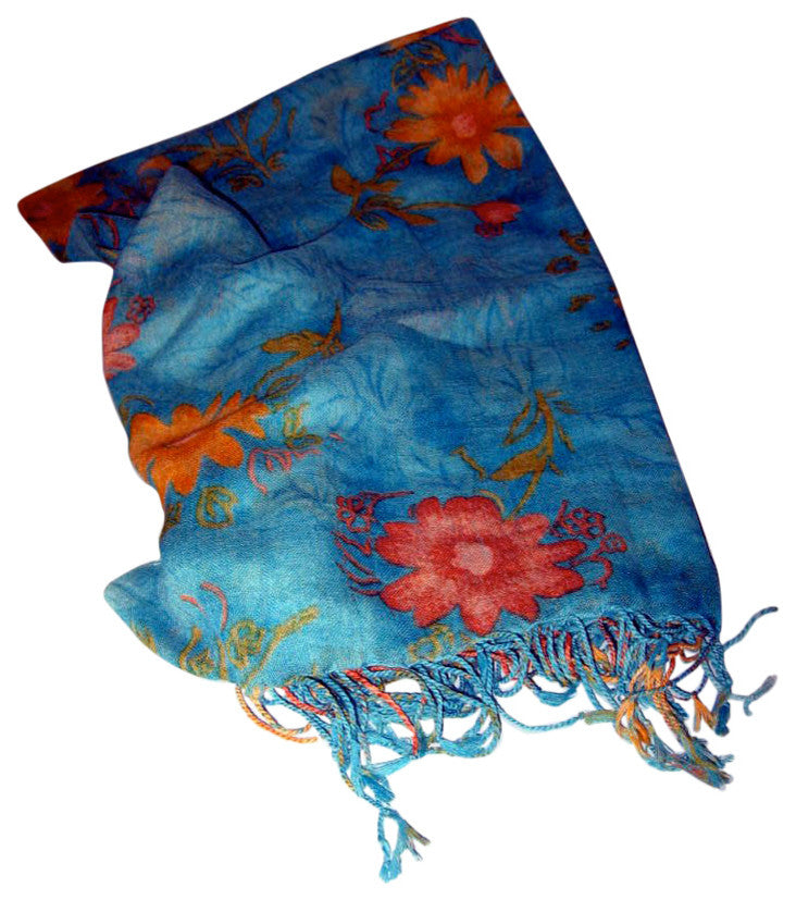 Wool Gauze Throw, Turquoise