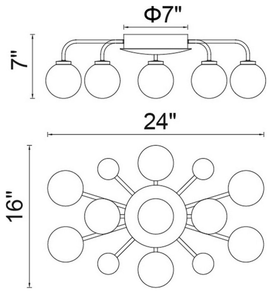 Element 9 Light Flush Mount With Polished Nickel Finish