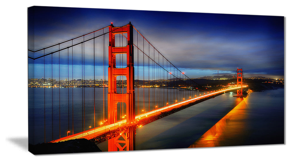 "Golden Gate Bridge" Landscape Photo Canvas Print, 40"x20"