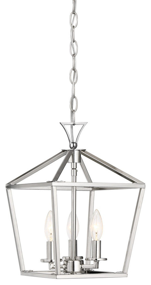 Polished Nickel Three Light Pendant from the Townsend Collection