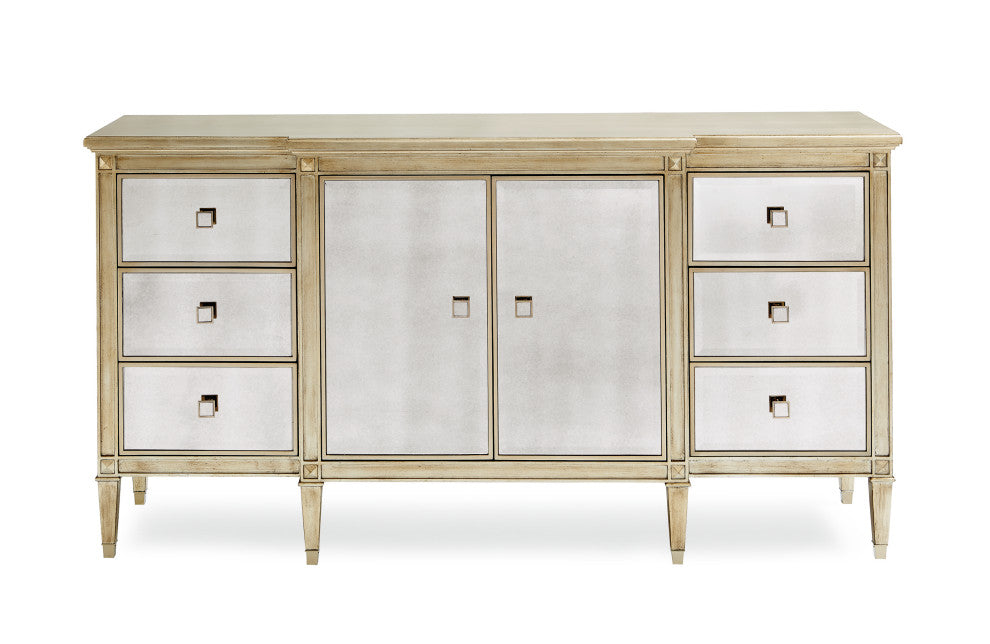 La-Dee-Dah, Silver Leaf And Antique Mirrored Dresser