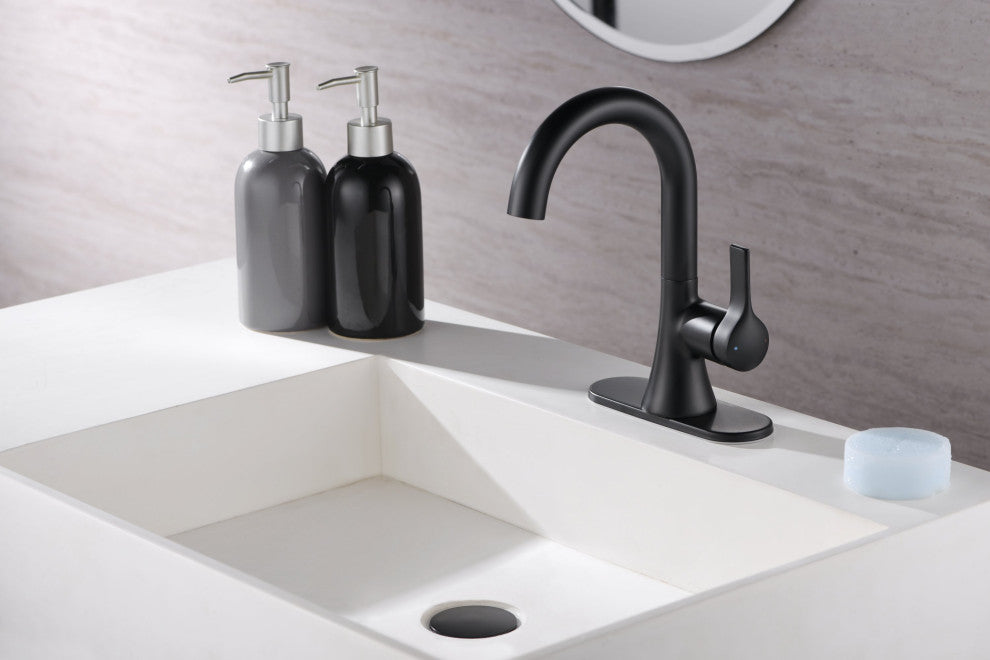 Ultra Faucets UF3800X Single Handle Bathroom Faucet, Matte Black