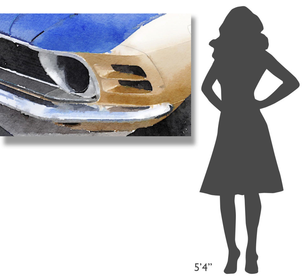 "Ford Mustang Front Detail Watercolor" Fine Art Print