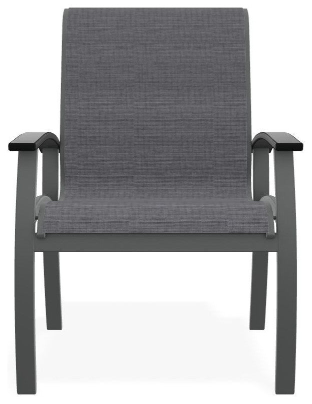 Belle Isle Sling Outdoor Dining Chair, Augustine Pewter/Graphite