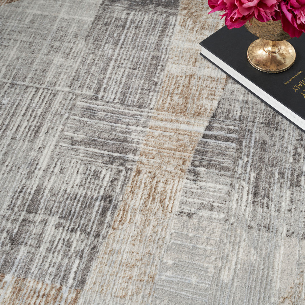 Nourison  Iliana 5'3"x7'3" Gray Modern Indoor Area Rug