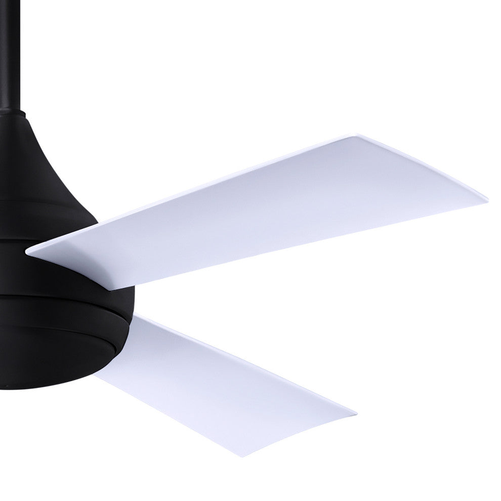 Donaire Paddle Fan Integrated LED, Matte Black, Gloss White Blades