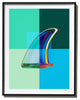 "Blue Green Single Fin" Surf Art Photograph, Black Frame, 40''x52''
