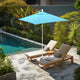 6' Square Matted White Push Lift Fiberglass Rib Aluminum Umbrella, Sunbrella, Natural