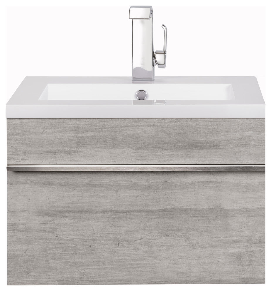 Trough Collection 24" Wall Mount Modern Bathroom Vanity