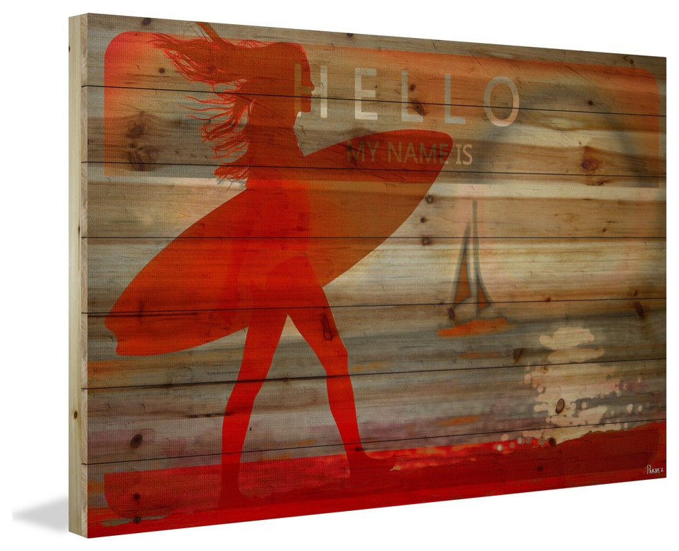 "My Name Is" Print on Natural Pine Wood, 45"x30"