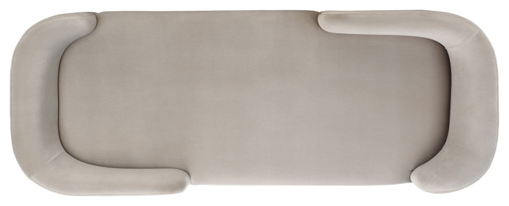 Safavieh Couture Frieda Velvet Tete A Tete Chair, Light Grey