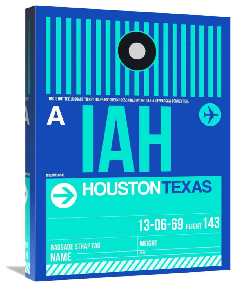 "IAH Houston Luggage Tag 2" Fine Art Print