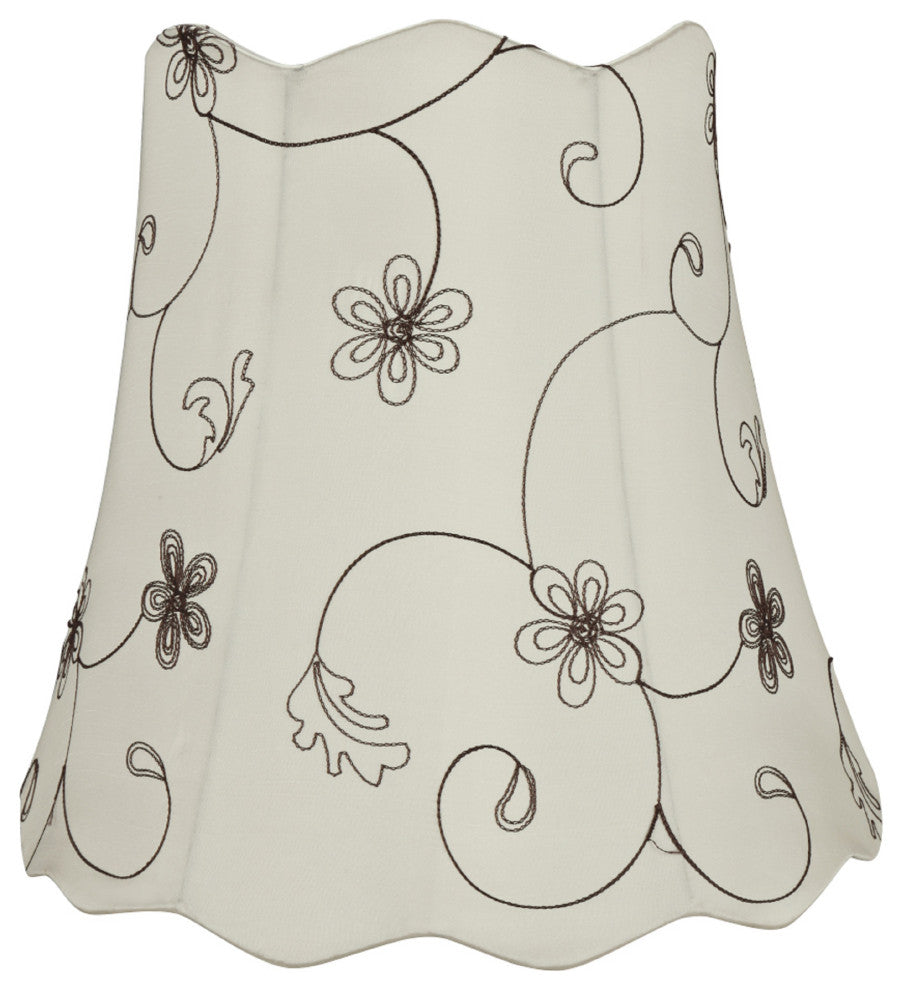 Aspen Creative 34064 Scallop Bell Spider Lamp Shade in Off White (10"x16"x15")