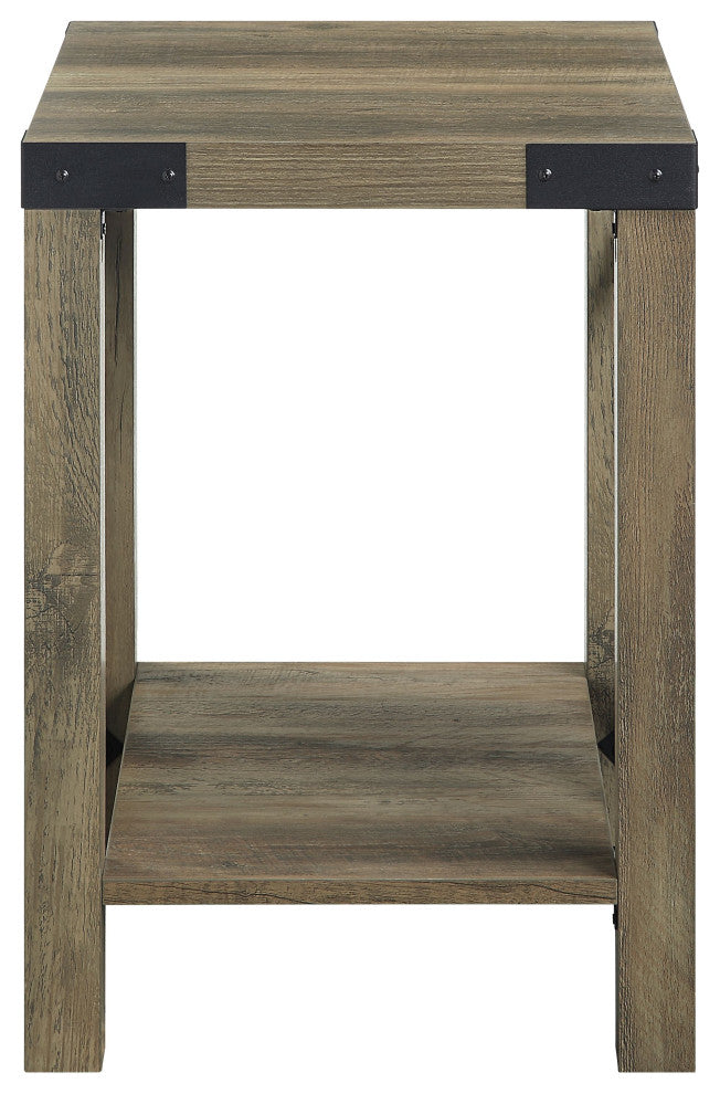 ACME Abiram End Table, Rustic Oak