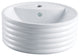 Tower White China Vessel Bathroom Sink with Overflow Hole & Faucet Hole EV5212