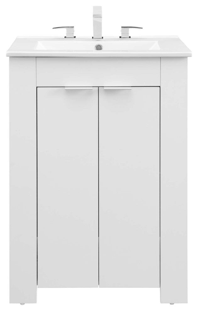 Maybelle 24" Bathroom Vanity, White White