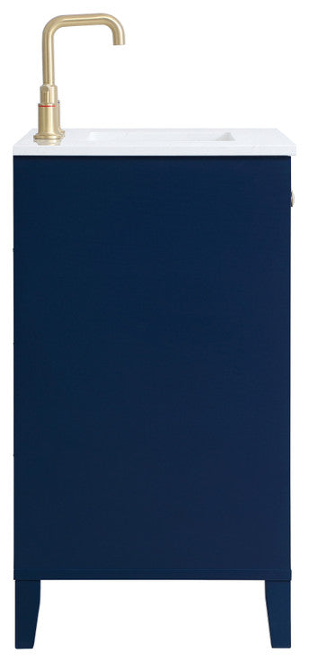 Single 18" Bathroom Vanity (Blue), Blue, 30