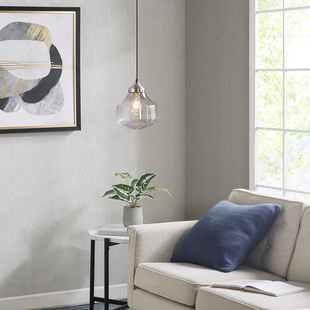 Hampton Hill Elm Bell Shaped Farmhouse Glass Pendant