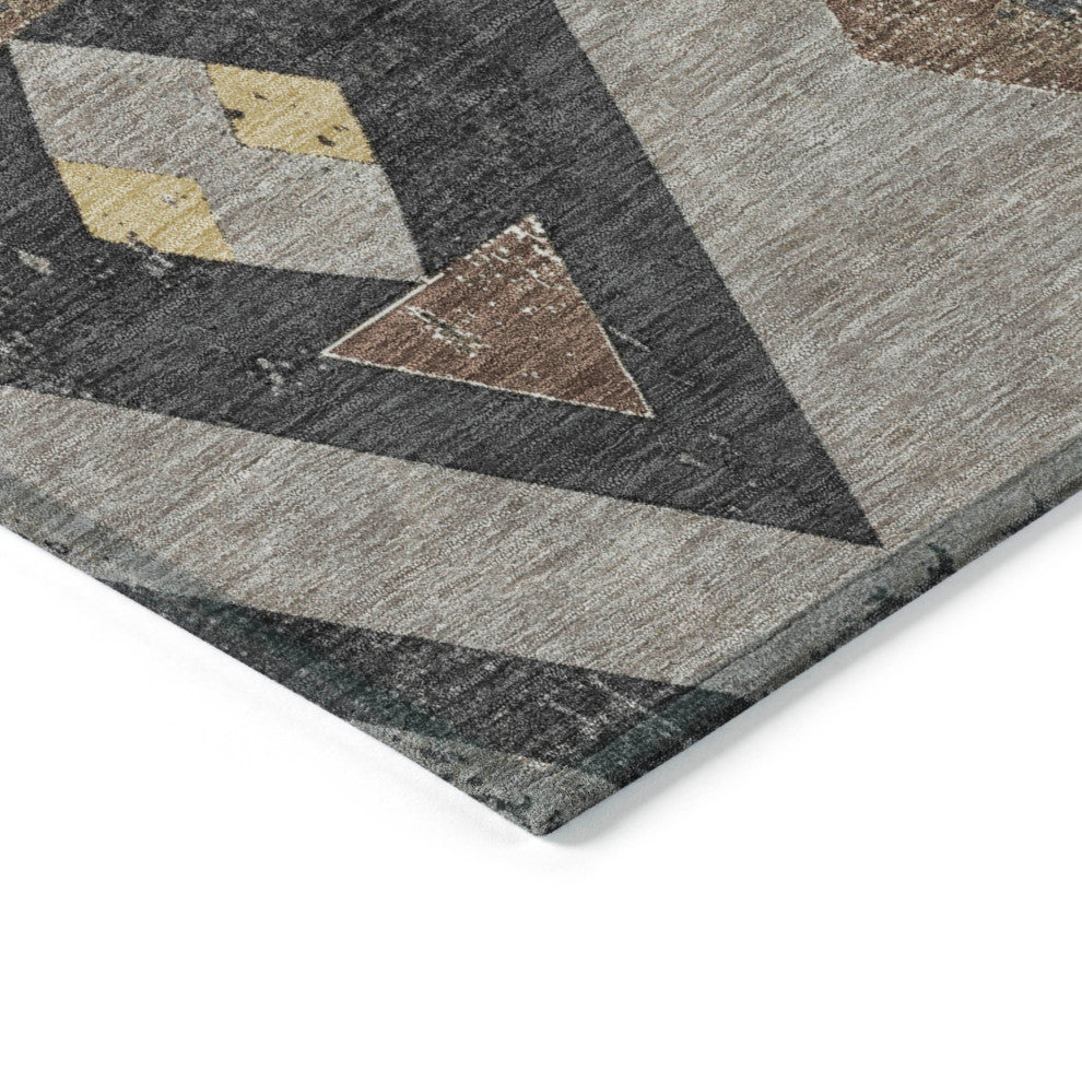 Machine Washable Indoor/Outdoor Chantille ACN1882 Taupe 8' x 8' Round Rug