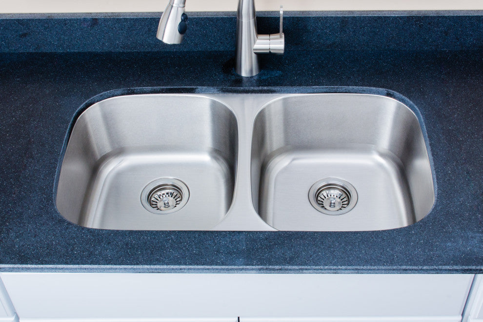 Wells Sinkware Equal Double Bowl Sink, 8 Inches Deep, Sink Only