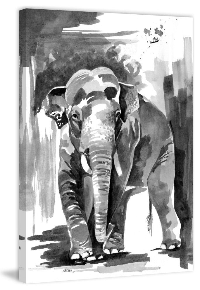 "Asian Elephant" Print on Canvas by Rachel Byler