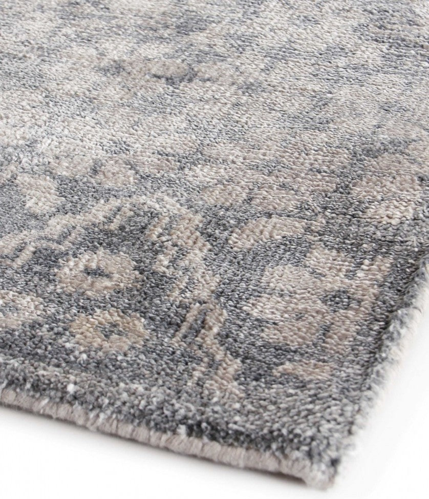 Helena Antique-Style Woven Bamboo Rug, Gray, 9'x12'
