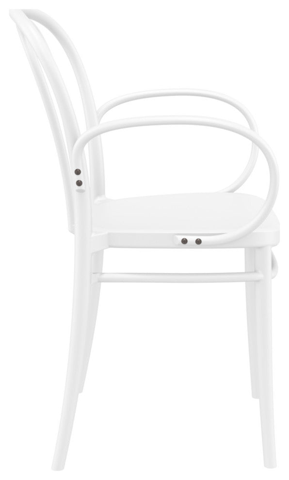Victor XL Resin Outdoor Arm Chair White, Set of 2